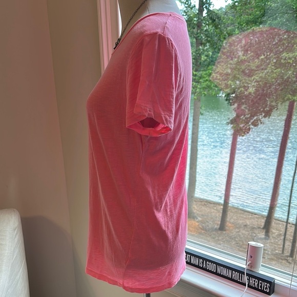 J. Crew Vintage Cotton Bright Pink Short Sleeve T-Shirt, Medium, EUC - Picture 5 of 8
